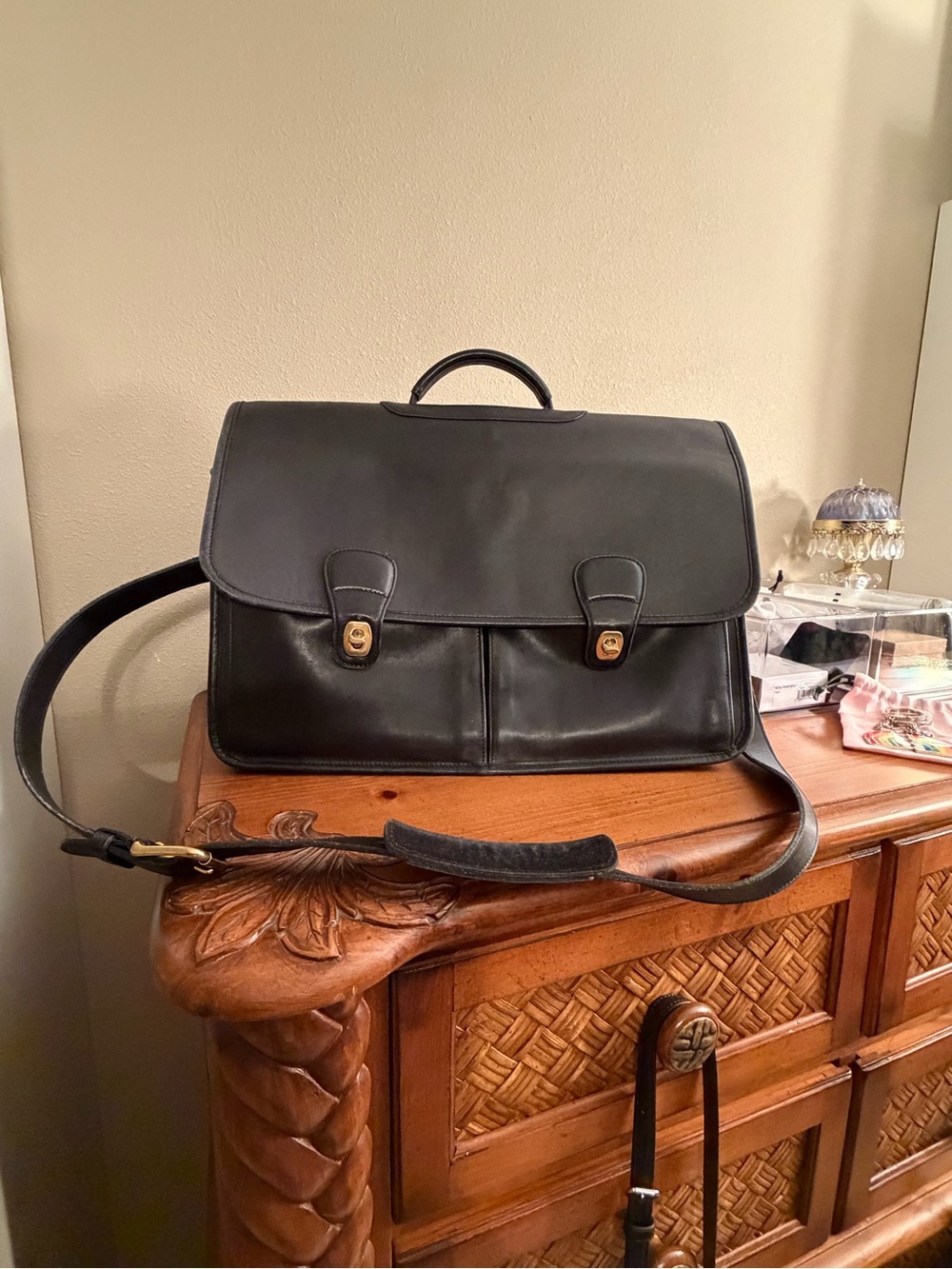 Coach Prescott Diplomat Laptop Organizer Vintage (1998) Black Leather Briefcase